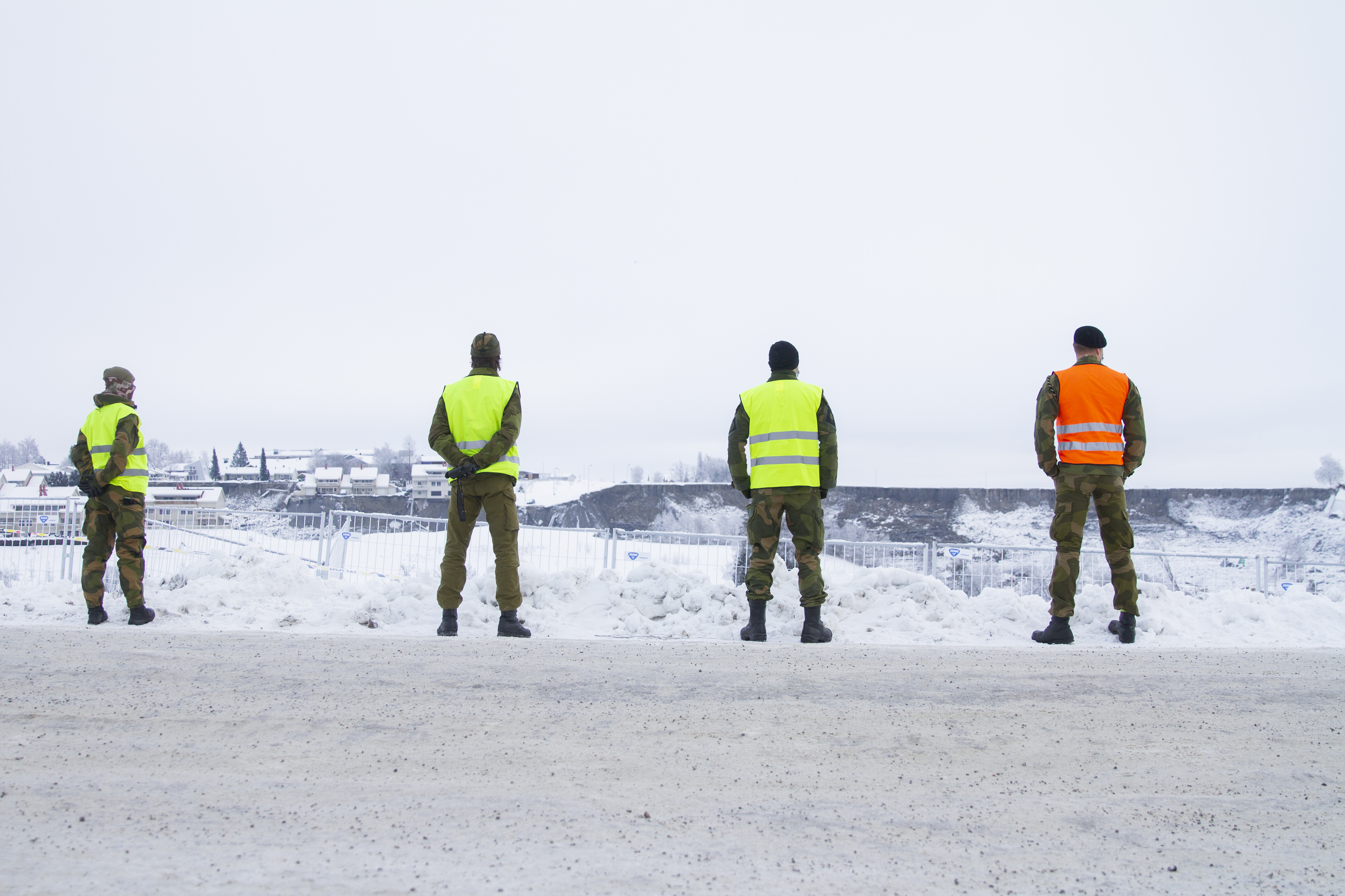 Soldater fra HV-02 ved skredet i Gjerdrum. Foto: Madeleine Skogstad/Forsvaret.